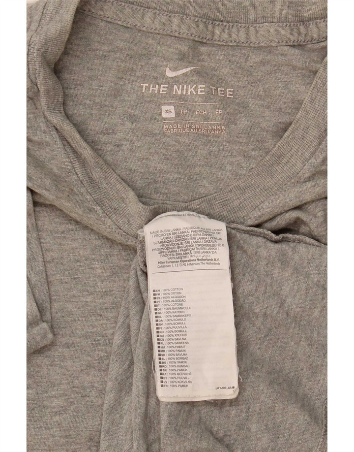 Camiseta masculina Nike Top XS cinza manchado de algodão