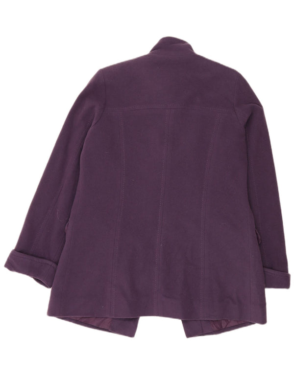 Sobretudo feminino Marks & Spencer grande tamanho UK 10 pequeno roxo lã nova