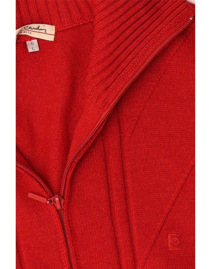 Suéter cardigã masculino Pierre Cardin grande lã vermelha