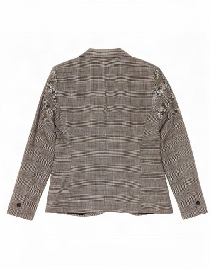 Jaqueta blazer feminina Zara com 1 botão UE 38 pequeno cinza houndstooth