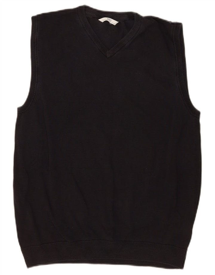 Marks & Spencer Boys Vest Tank Top 14-15 anos algodão preto