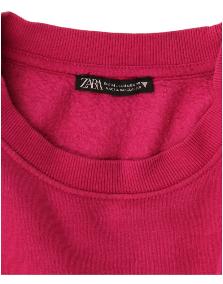 ZARA moletom feminino jumper UK 14 rosa médio