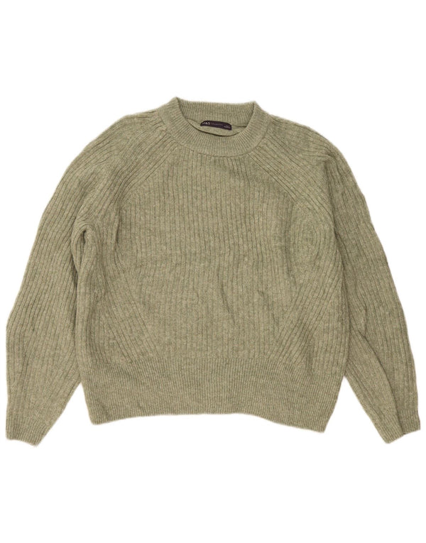Suéter feminino Marks & Spencer com gola redonda Reino Unido 16 grande acrílico verde