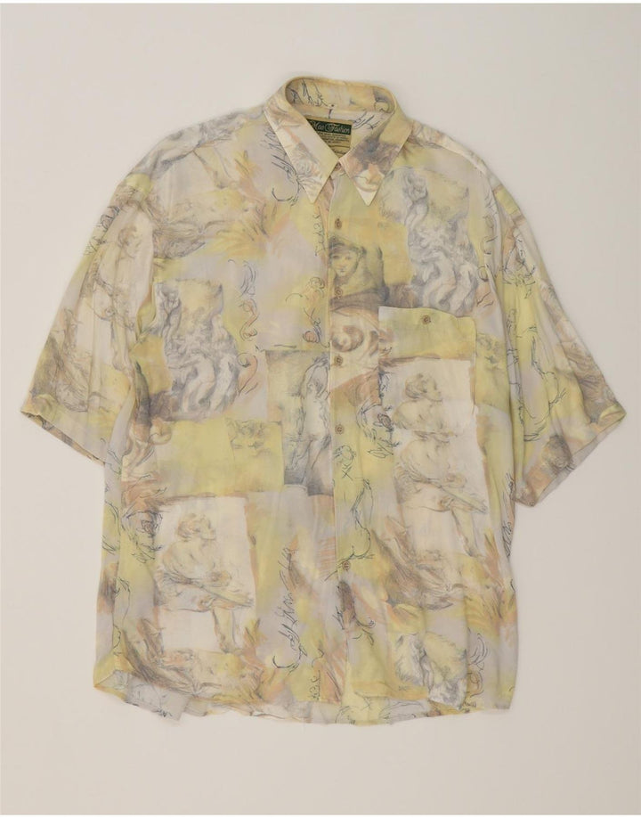 Camisa masculina de manga curta MAC FASHION média multicolorida patchwork viscose