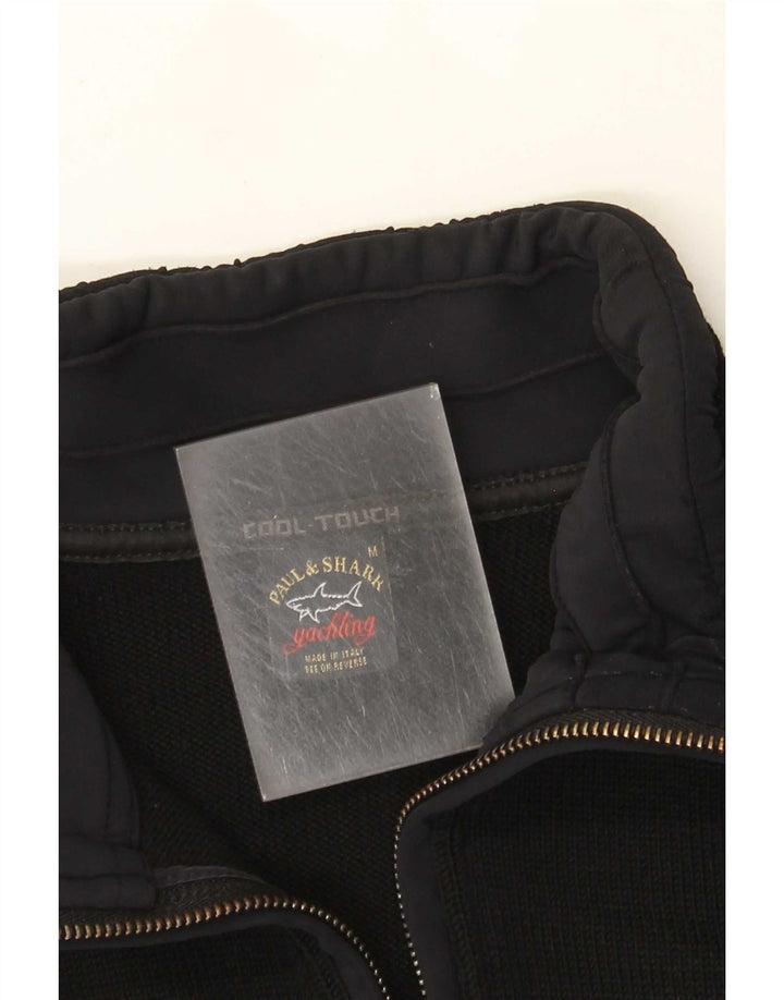 Suéter cardigã masculino Paul & Shark médio preto