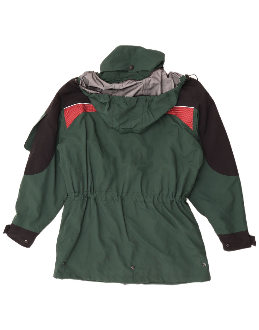 Jaqueta de chuva com capuz masculina vintage UK 40 grande poliamida verde