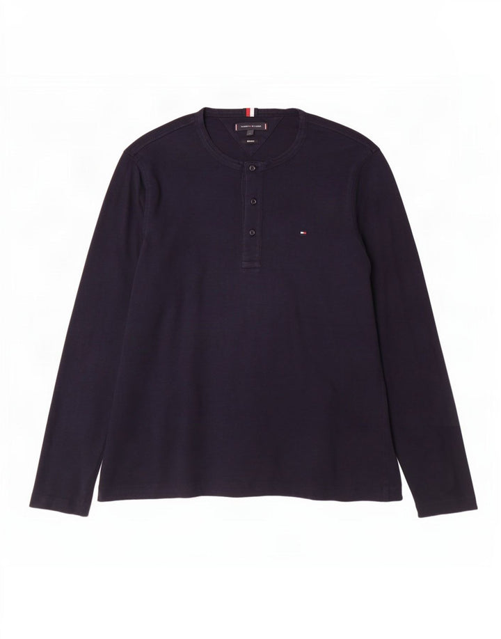 Tommy Hilfiger Mens Regular Fit Top Manga Longa Grande Azul Marinho