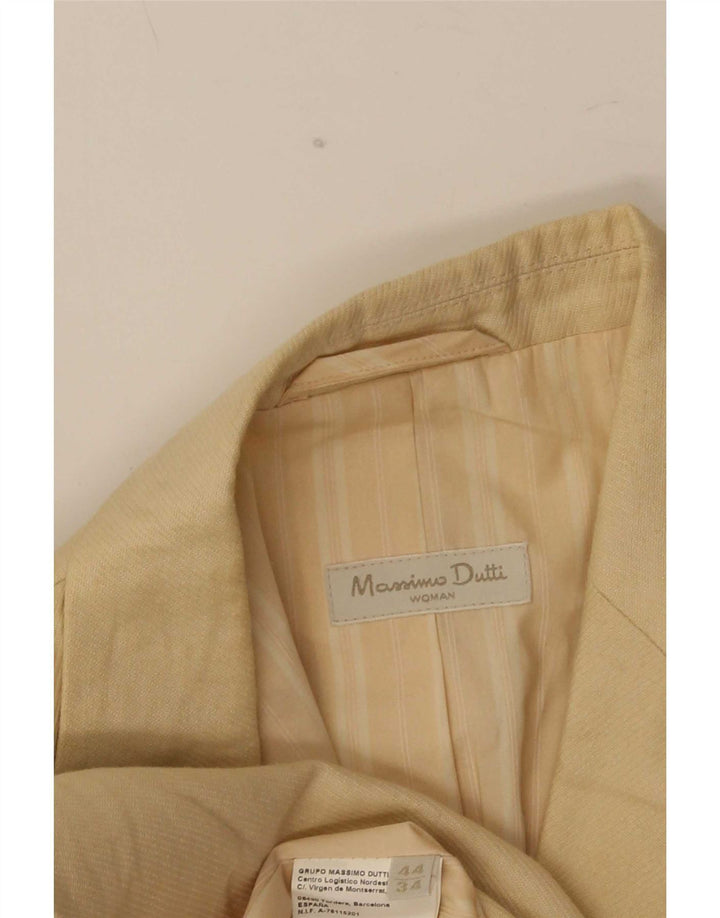 Jaqueta blazer feminina Massimo Dutti com 1 botão EU 44 XL linho bege