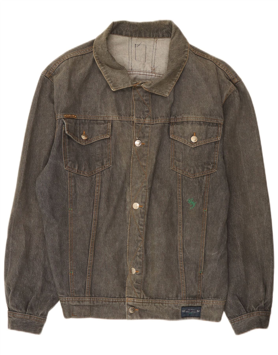 Jaqueta jeans masculina vintage UK 40 algodão cinza grande