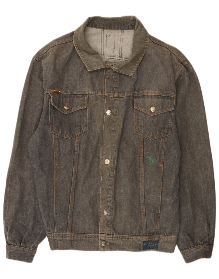 Jaqueta jeans masculina vintage UK 40 algodão cinza grande