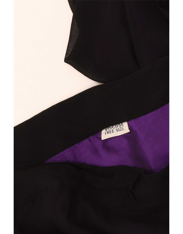 Saia envoltória feminina vintage tamanho único W48 viscose preta