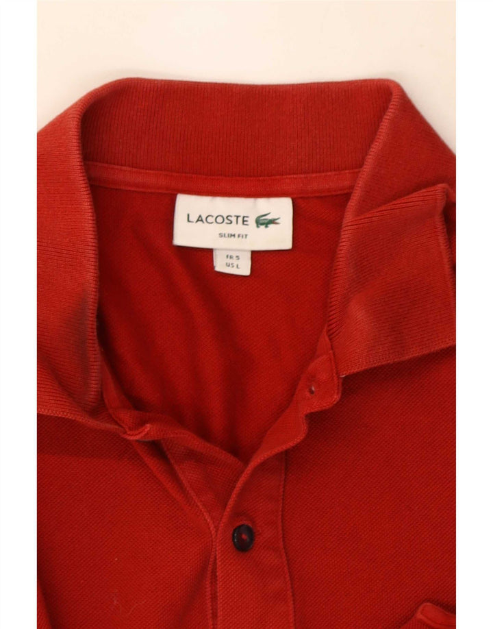 Camisa polo masculina Lacoste Slim Fit tamanho 5 grande vermelha