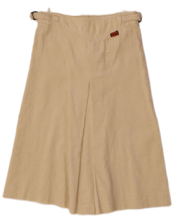 Saia feminina vintage de veludo cotelê W26 pequena off white