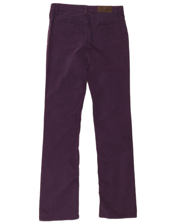 Cerruti 1881 Calças Casuais Retas Femininas W27 L32 Roxo Algodão