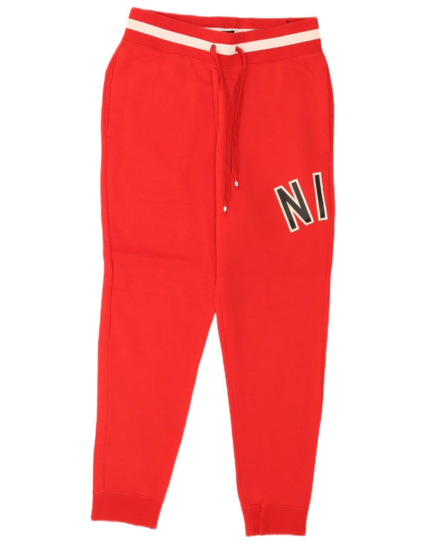 Nike masculino gráfico agasalho calças joggers médio vermelho colorblock algodão