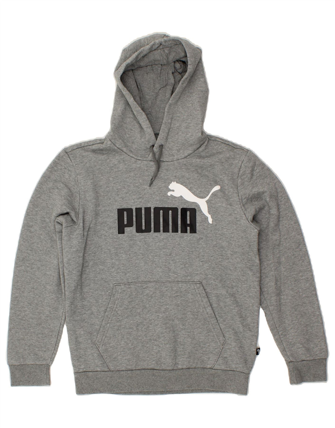 PUMA Womens Graphic Hoodie Jumper UK 6 XS Grey Cotton Vintage Puma and Second-Hand Puma from Messina Hembry 