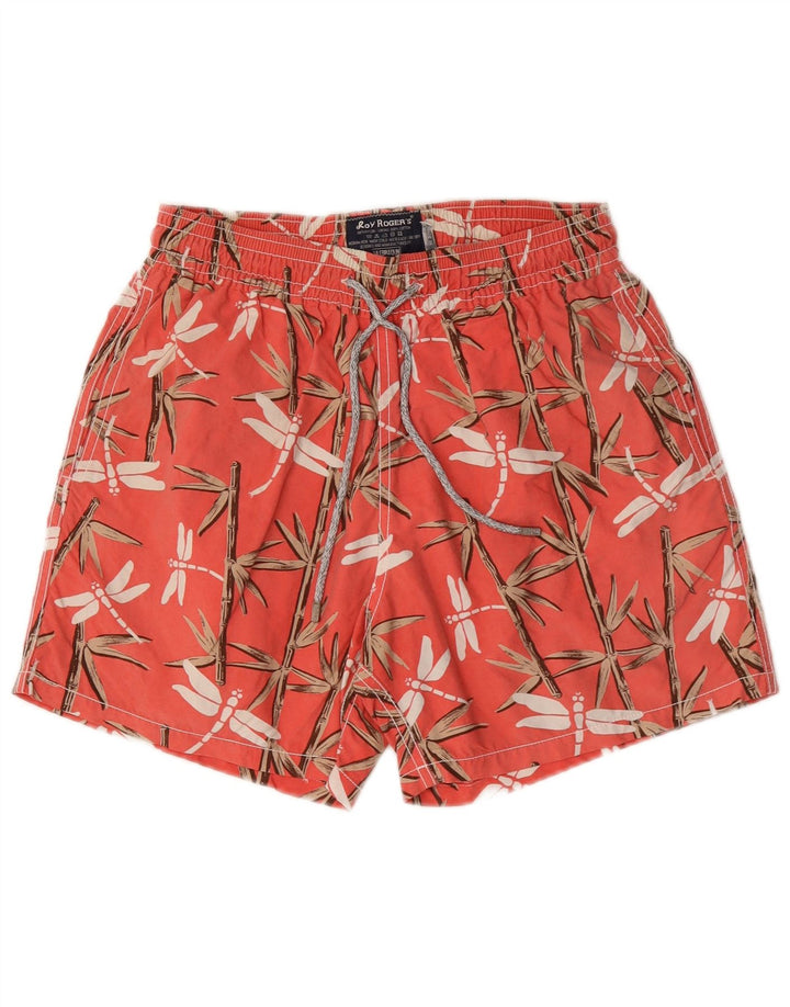 Shorts de natação masculino Roy Rogers médio vermelho floral nylon