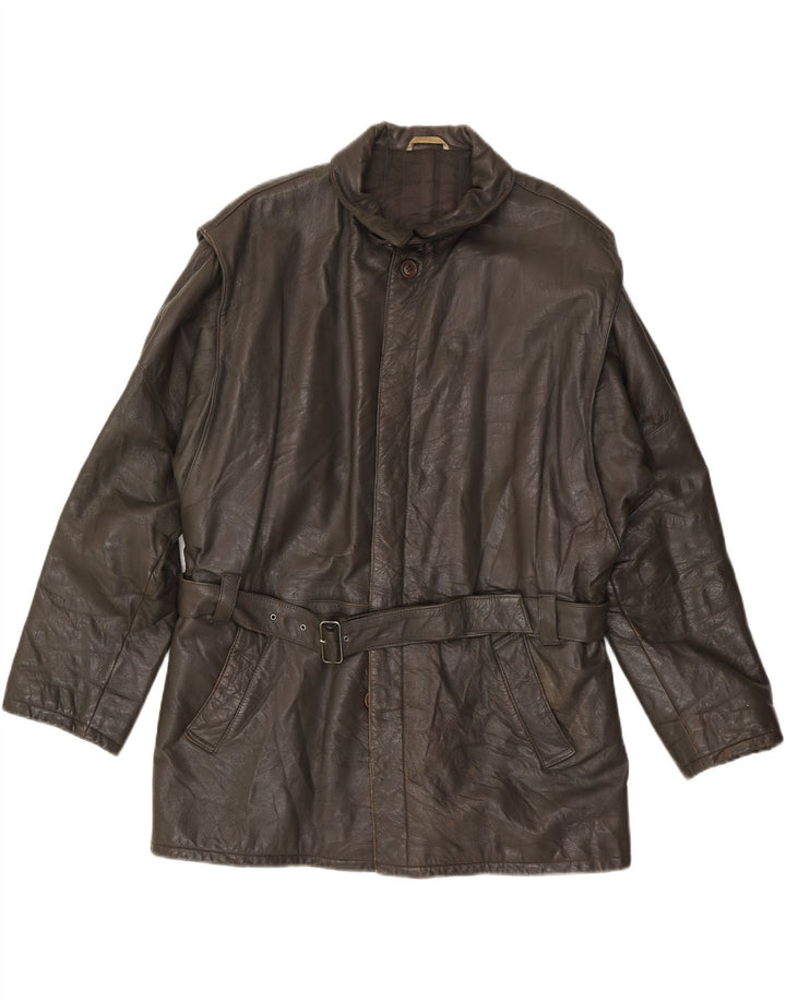 Jaqueta de couro masculina PICCINI IT 54 2XL couro marrom