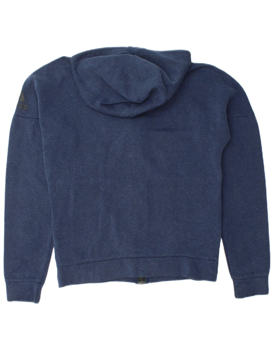 Adidas masculino zip moletom com capuz pequeno azul marinho manchado