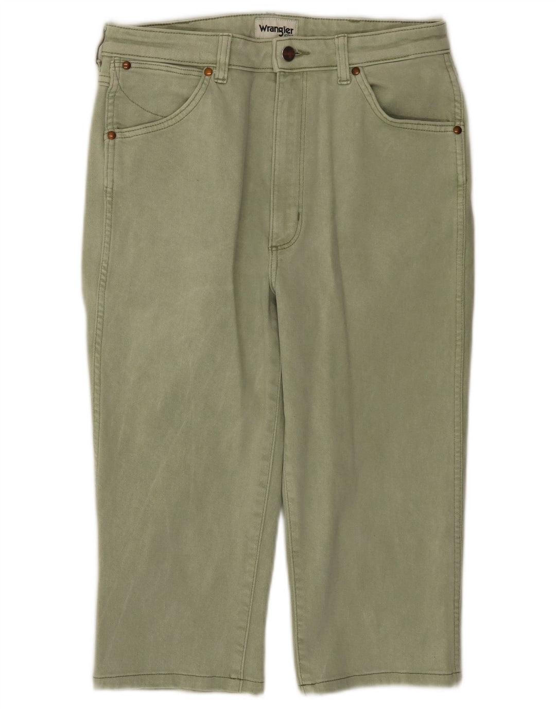 Calça feminina reta casual WRANGLER W30 L27 algodão verde