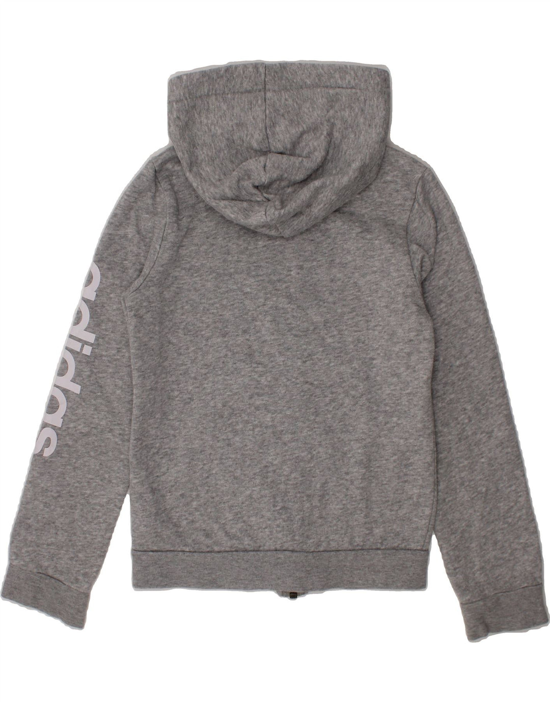 ADIDAS Boys Graphic Zip Hoodie Sweater 7-8 Years Grey Cotton Vintage Adidas and Second-Hand Adidas from Messina Hembry 