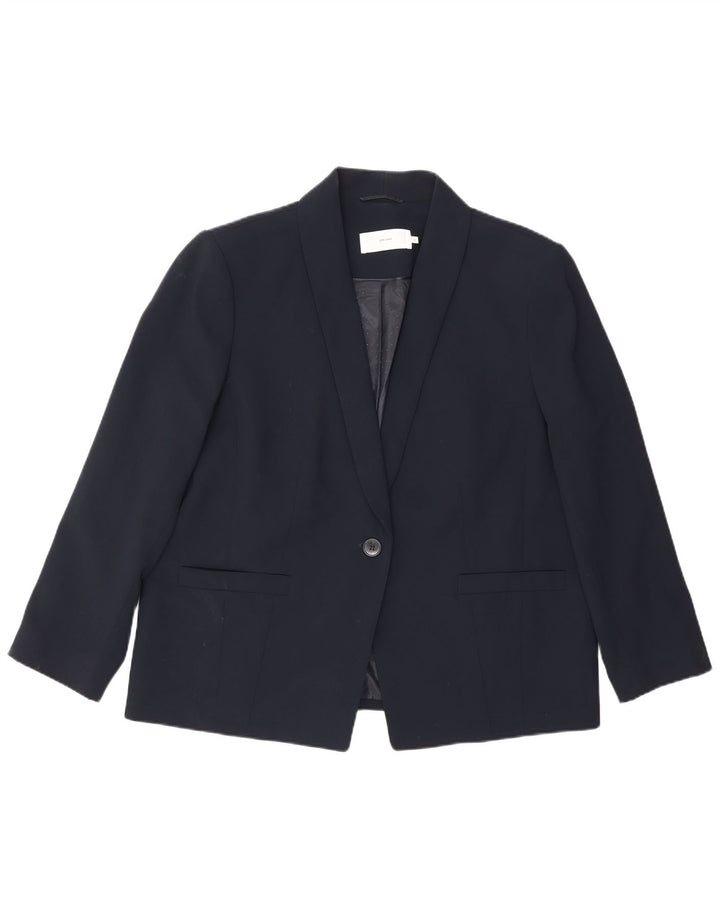 Jaqueta blazer feminina John Lewis com 1 botão Reino Unido 18 XL azul marinho poliéster