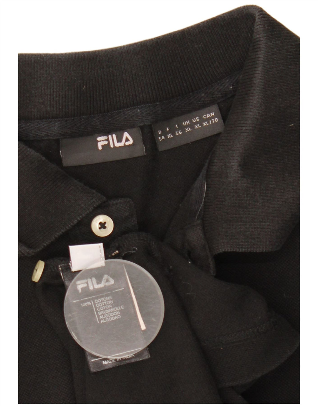 Camisa Polo Masculina Fila XL Algodão Preto
