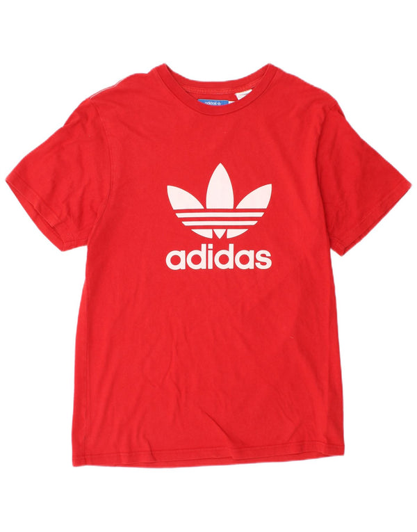 Adidas Mens Graphic T-Shirt Top Médio Algodão Vermelho
