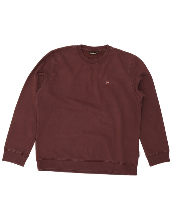 Moletom geográfico masculino Napapijri 2XL algodão marrom