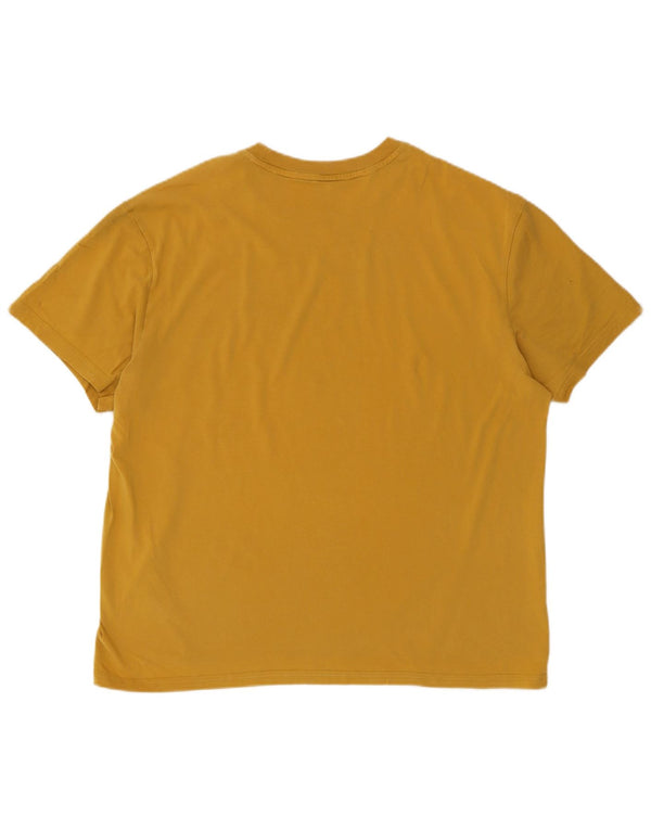 Puma Mens Graphic T-Shirt Top Grande Algodão Amarelo