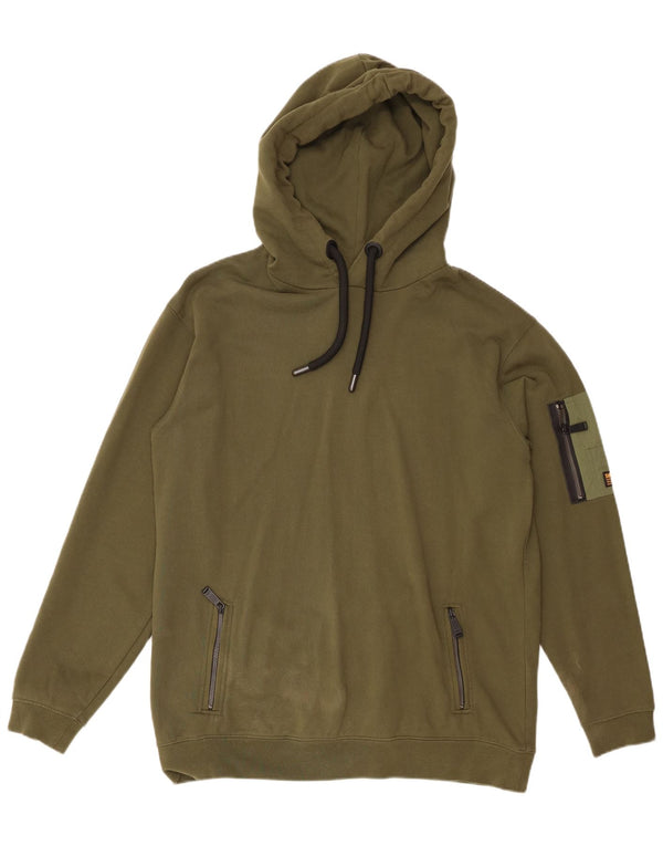 Superdry Mens Loose Fit Hoodie Jumper Pequeno Algodão Verde