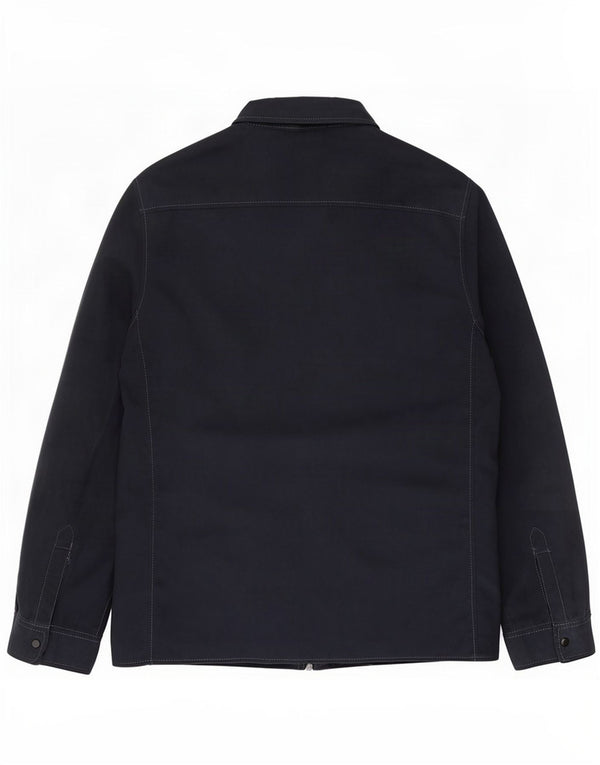 Zara Mens Slim Fit Bomber Jacket UK 40 Grande Poliéster Azul Marinho