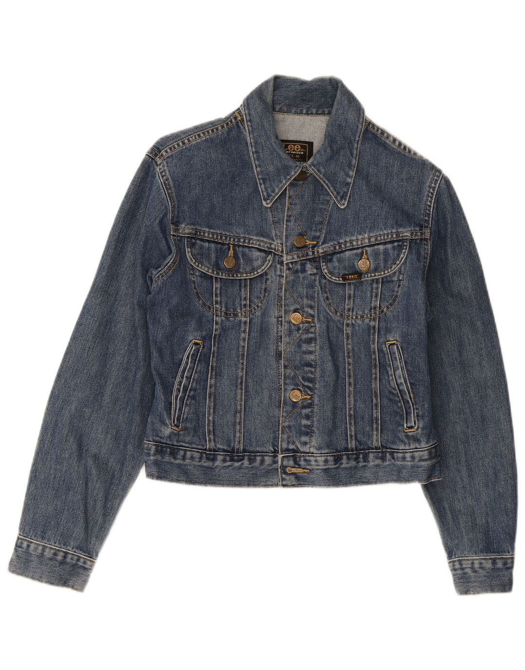 Jaqueta jeans Lee Boys Crop 8-9 anos algodão azul médio