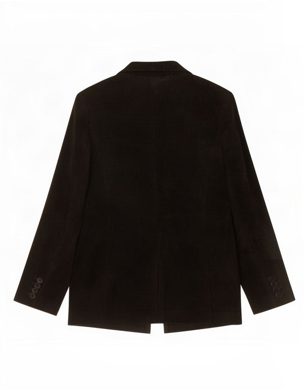 Jaqueta feminina vintage de camurça IT 44 couro preto médio