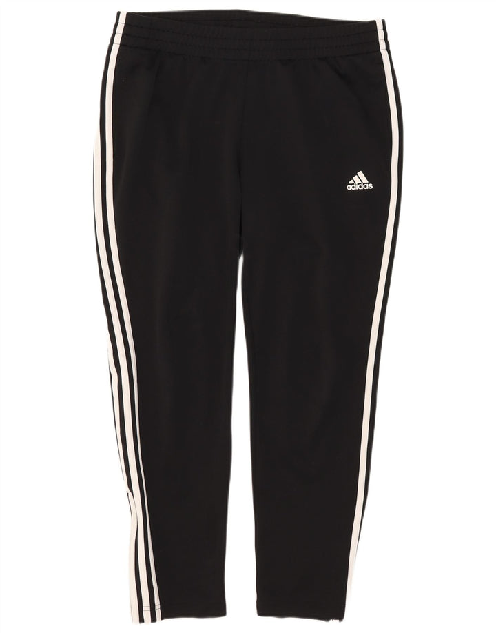 Calça de treino feminina Adidas UK 16/18 grande poliéster preto
