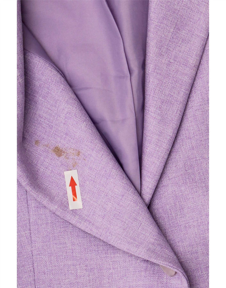 Jaqueta blazer feminina Marks & Spencer padrão de 1 botão Reino Unido 12 médio roxo