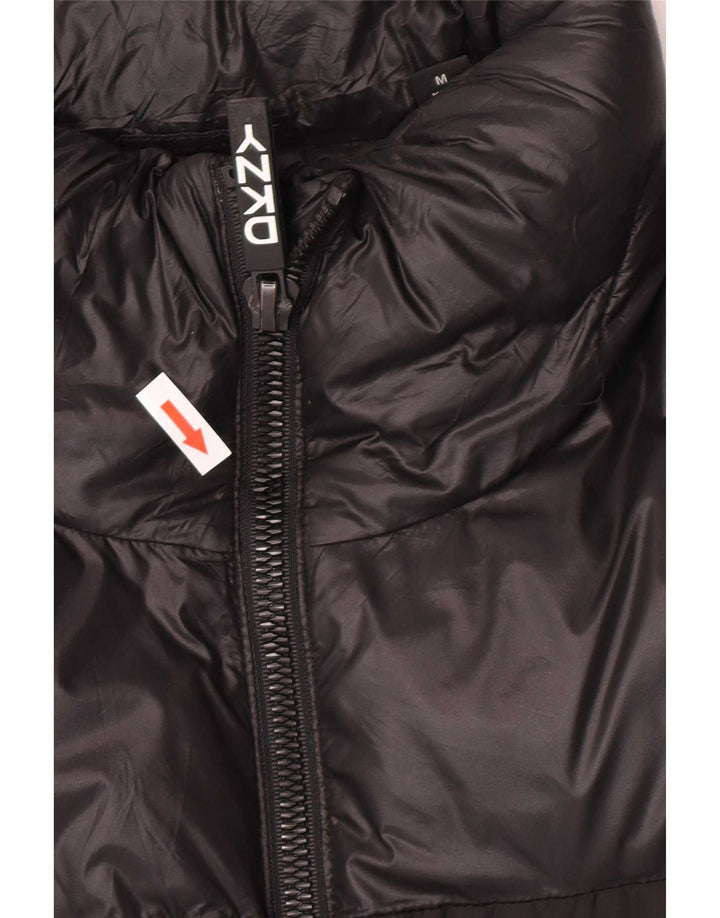Jaqueta masculina acolchoada gráfica Dkny UK 38 médio preto colorblock nylon