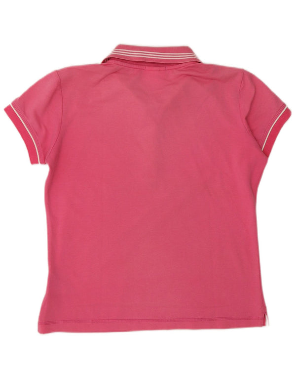 Champion Womens Heritage Fit Polo Shirt UK 14 Medium Pink Cotton