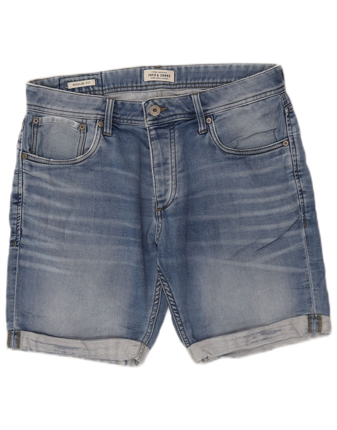 Shorts jeans masculino Jack & Jones Regular Fit médio W32 algodão azul