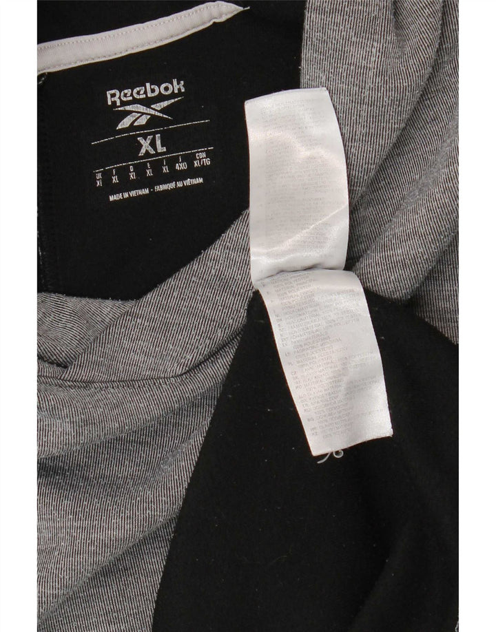 Reebok Mens Hoodie Jumper XL Cinza Colourblock Poliéster