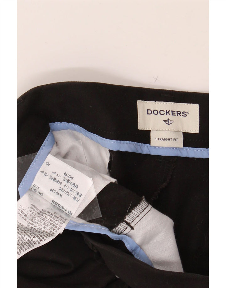 DOCKERS Mens Straight Chino Trousers W40 L29 Black Cotton Vintage Dockers and Second-Hand Dockers from Messina Hembry 