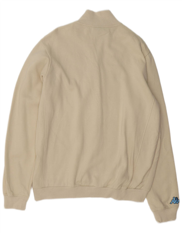 Jaqueta Kappa masculina com agasalho gráfico grande de algodão branco