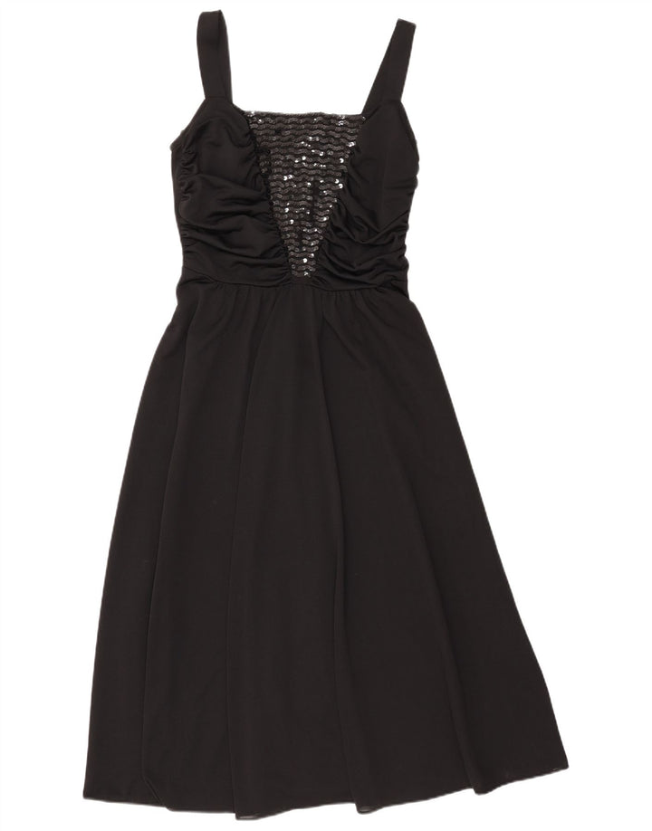Vestido maxi feminino Hermann Lange sem mangas coquetel UE 40 médio preto