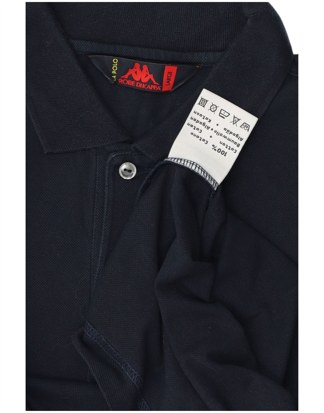 Camisa polo masculina Kappa grande algodão azul marinho