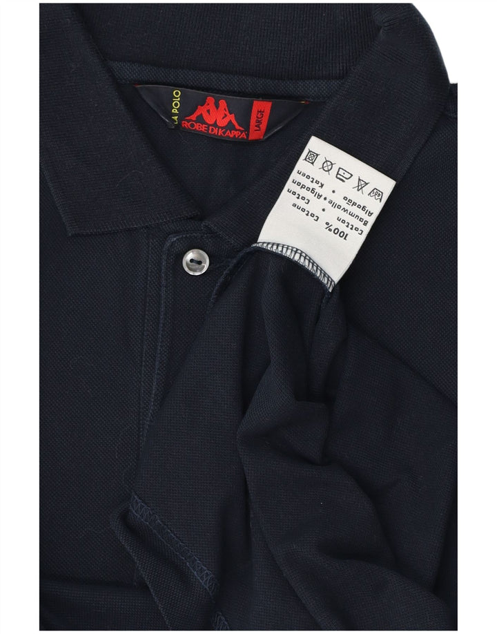 Camisa polo masculina Kappa grande algodão azul marinho