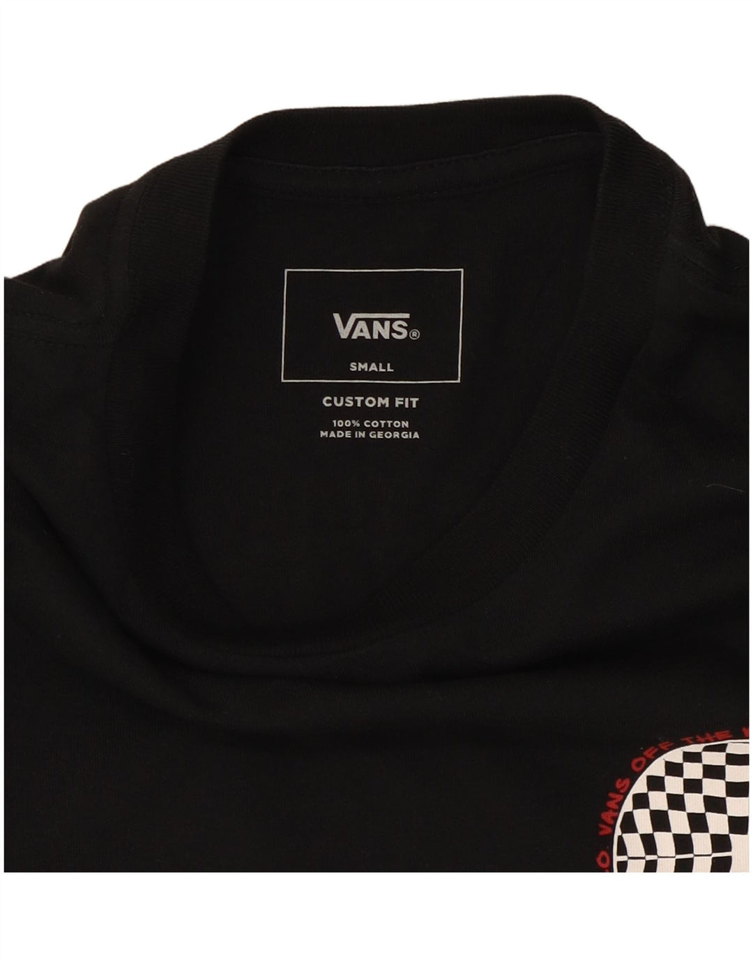 Vans Camiseta masculina gráfica top pequeno algodão preto