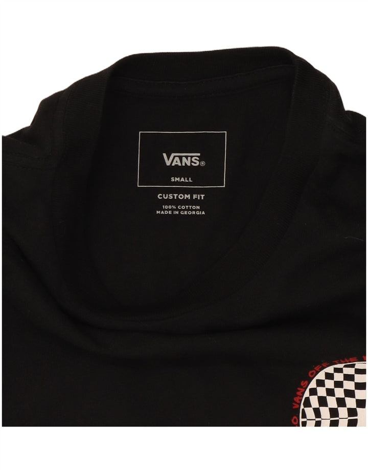 Vans Camiseta masculina gráfica top pequeno algodão preto