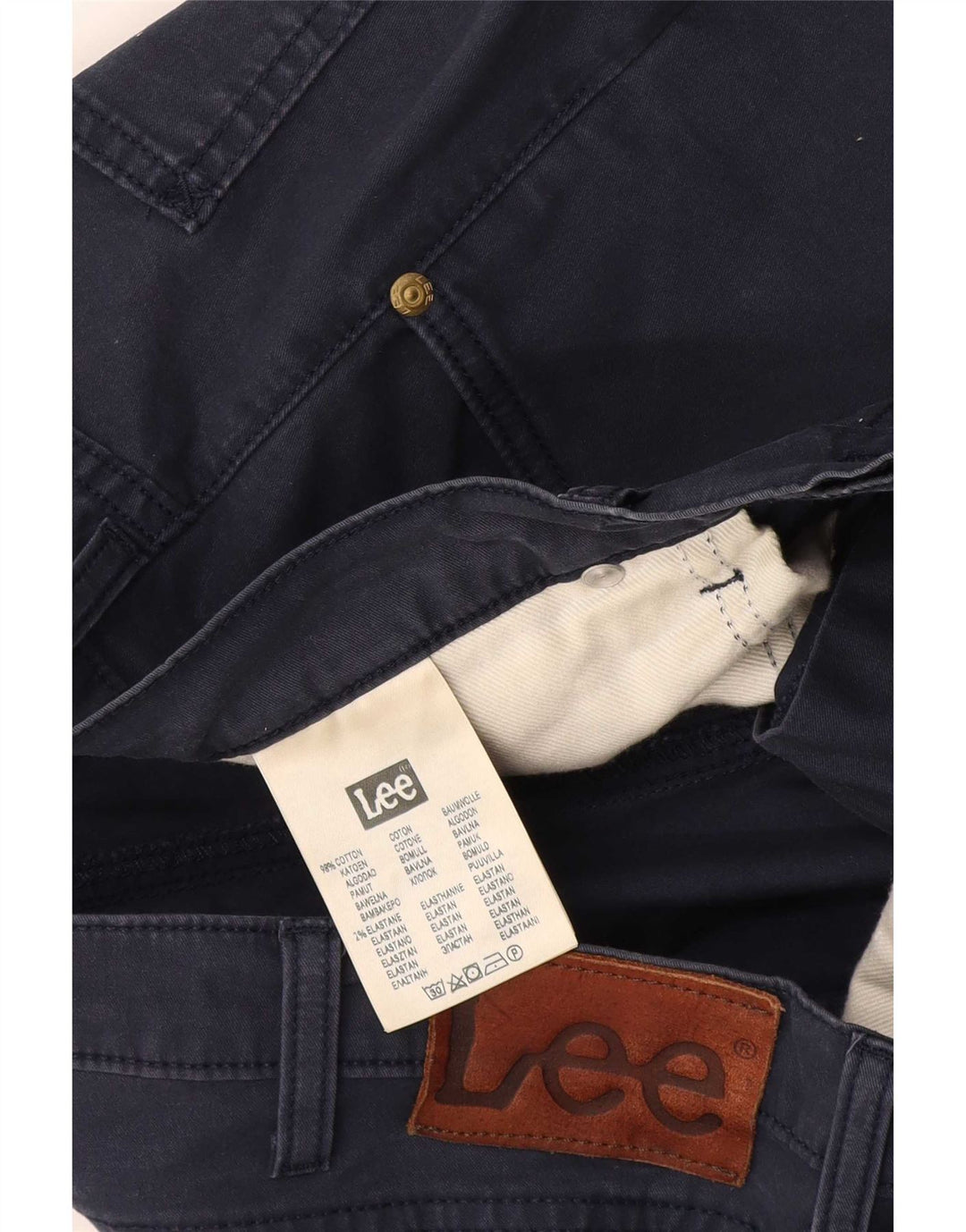 Shorts jeans masculino Lee W36 grande algodão azul marinho