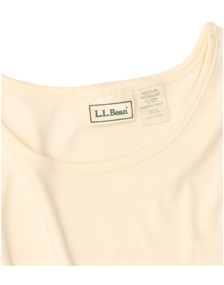 L.L.BEAN Colete feminino cropped UK 14 médio algodão branco