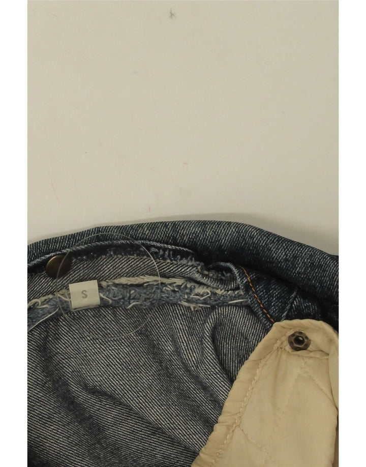 Jaqueta jeans feminina vintage grande Reino Unido 10 azul pequeno
